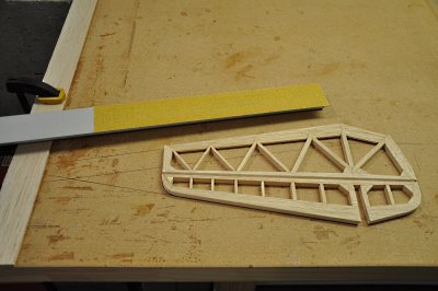 Preparing to shape fin.
