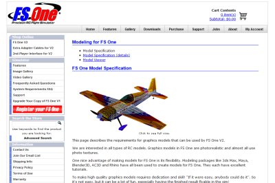 FS One Model Spec webpage.